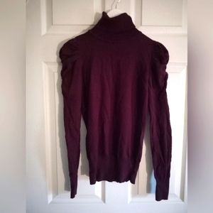 Camieu Dark Magenta Ruffled Sleeves Sweater